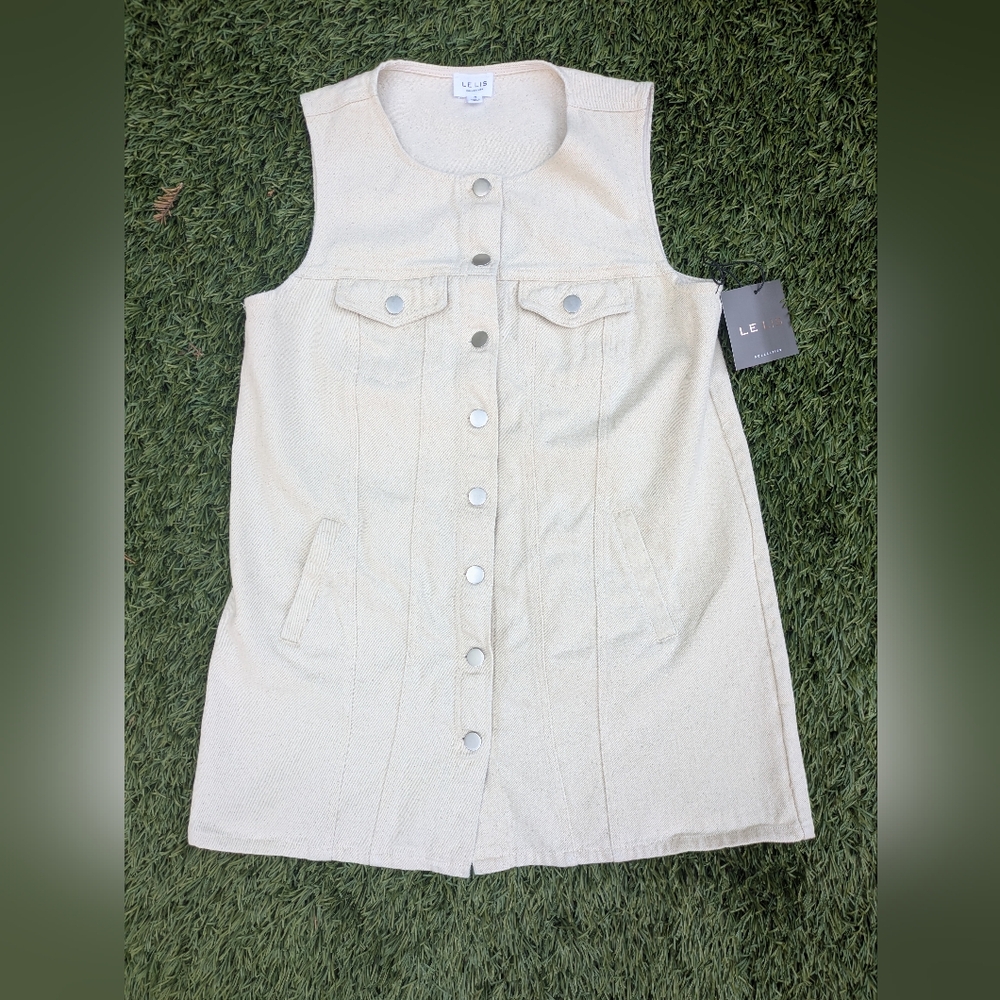 NEW - Le Lis Elegant Cream Denim Dress